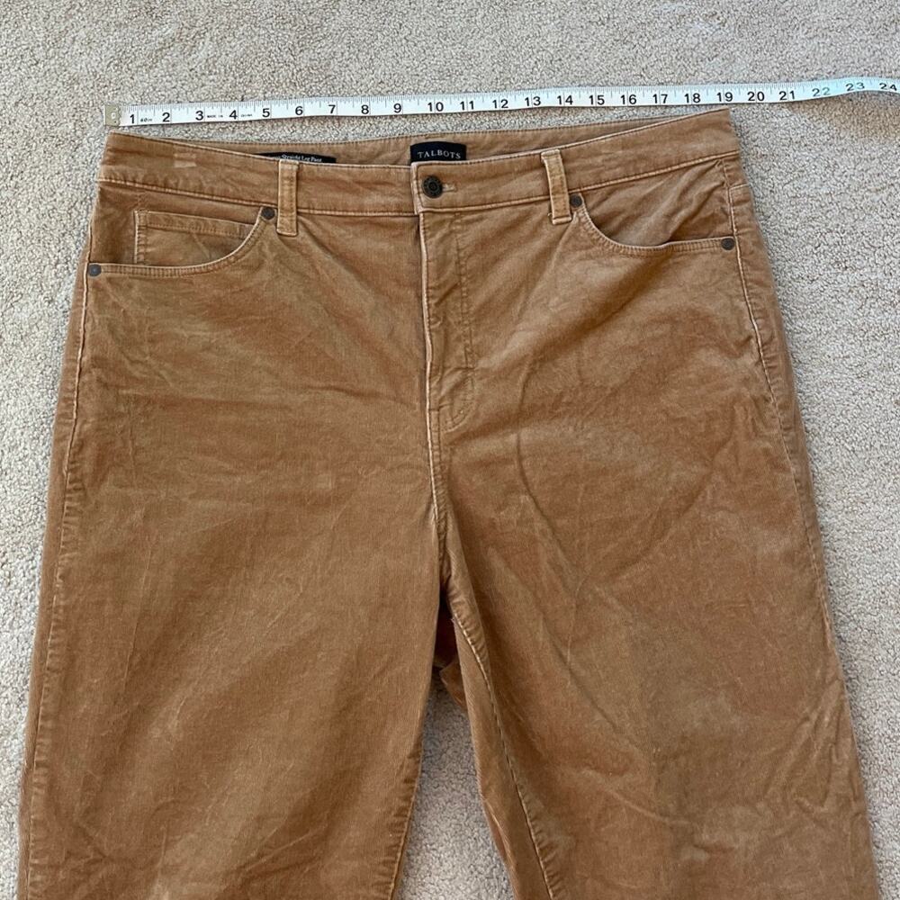 Talbots Brown Corduroy Straight Leg Pants High Rise Sz 14 Fall Classic Heritage - Picture 5 of 7